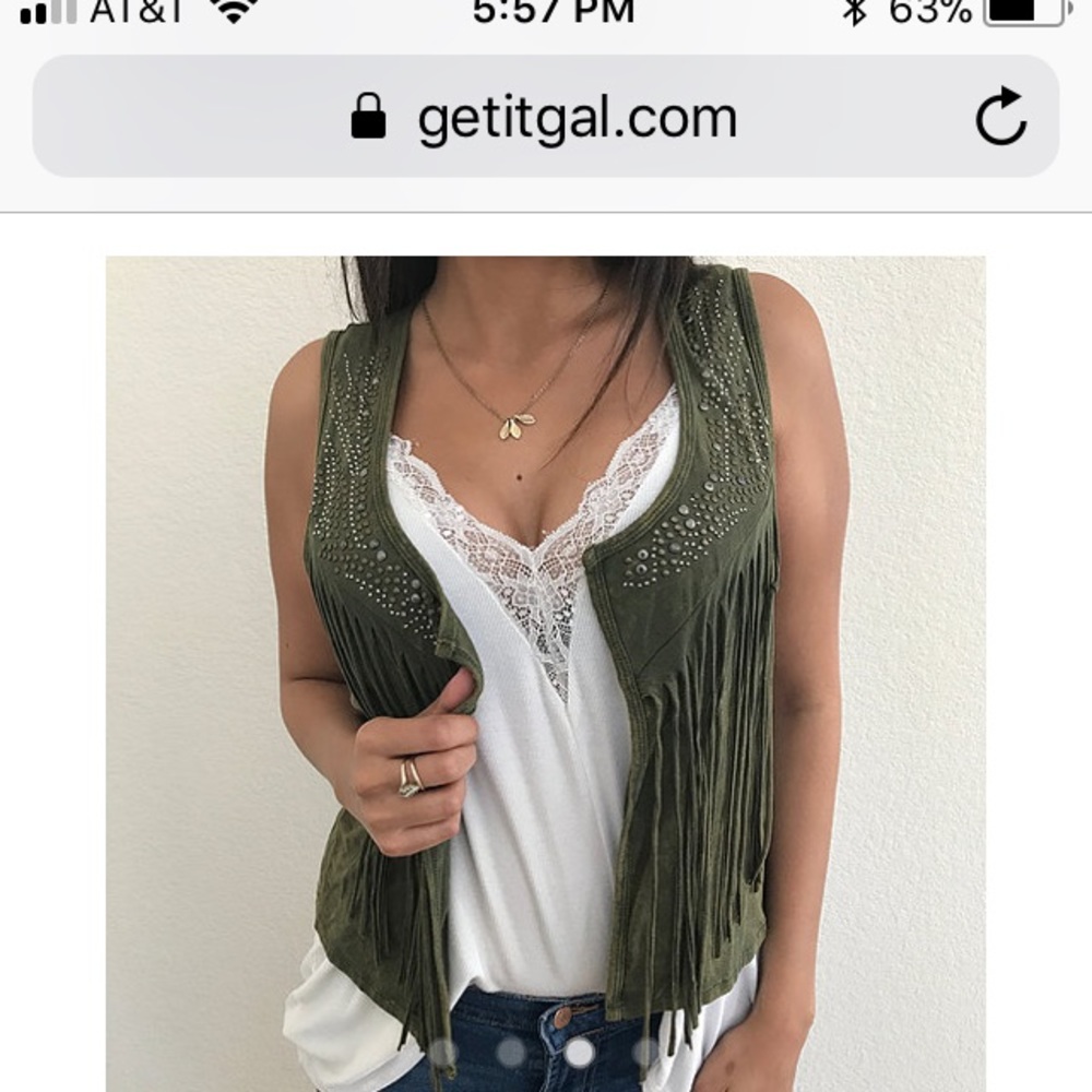 SOLD Embellished fringe vest
